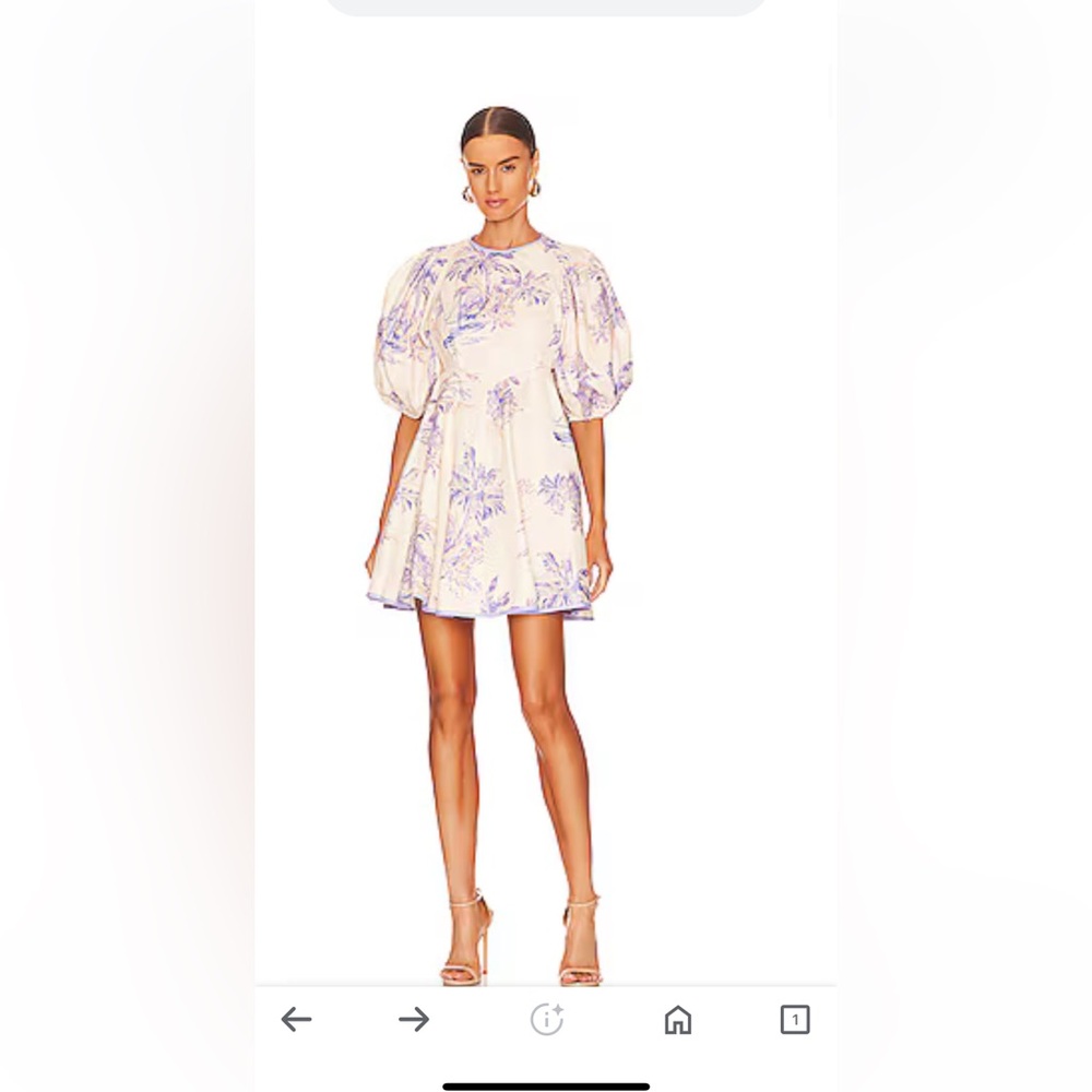 Brand New Zimmermann Linen Day Mini Dress – Pearl Palm Toile